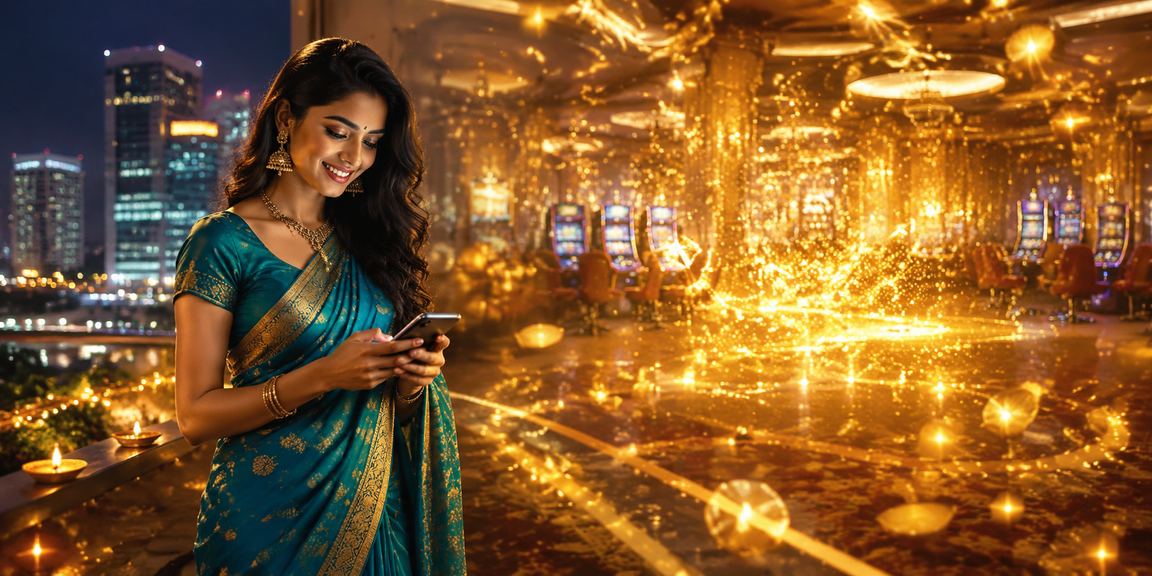 Happy Indian woman registering on mobile at az204